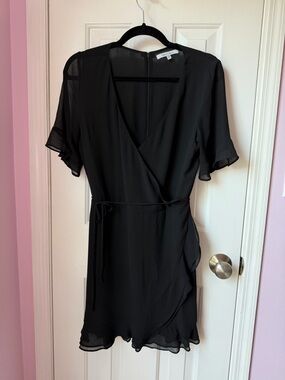 Naked Zebra Black Mini Wrap Dress